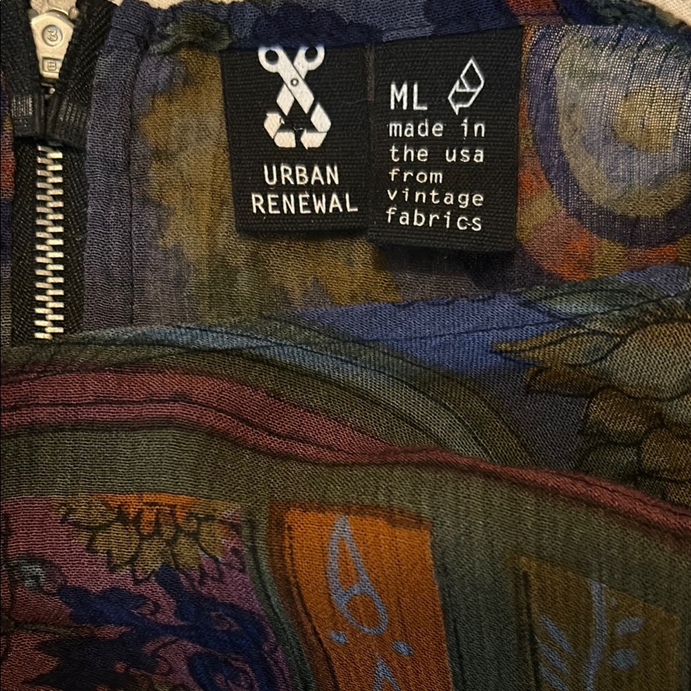 UO Reworked Multicolour Floral Stripe Top - Picture 2 of 8